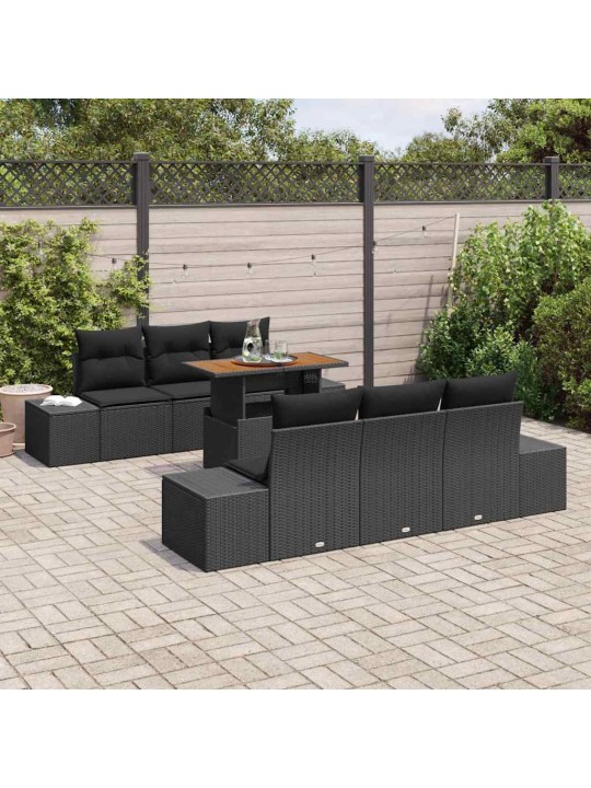 Aia söögilaudade komplekt 7 tk must ja pruun 100 x 55 x 73 cm