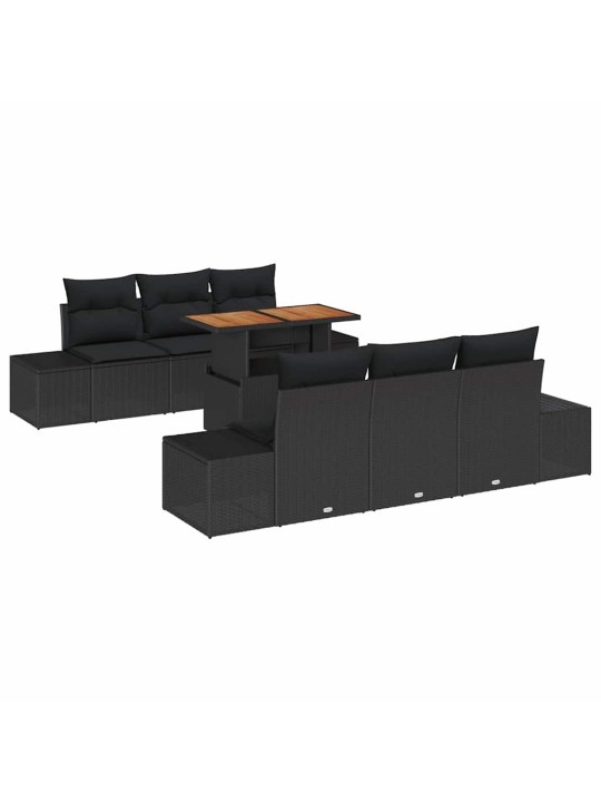 Aia söögilaudade komplekt 7 tk must ja pruun 100 x 55 x 73 cm