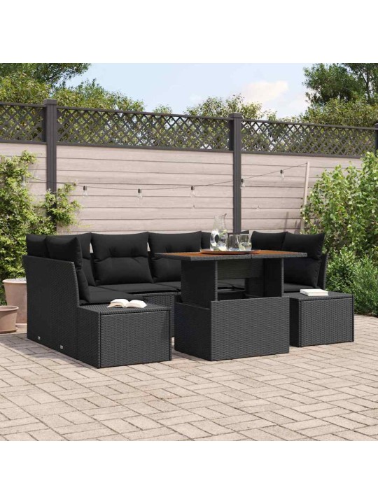 Aia söögilaudade komplekt 7 tk must ja pruun 100 x 55 x 73 cm