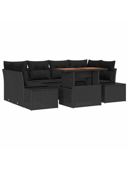 Aia söögilaudade komplekt 7 tk must ja pruun 100 x 55 x 73 cm