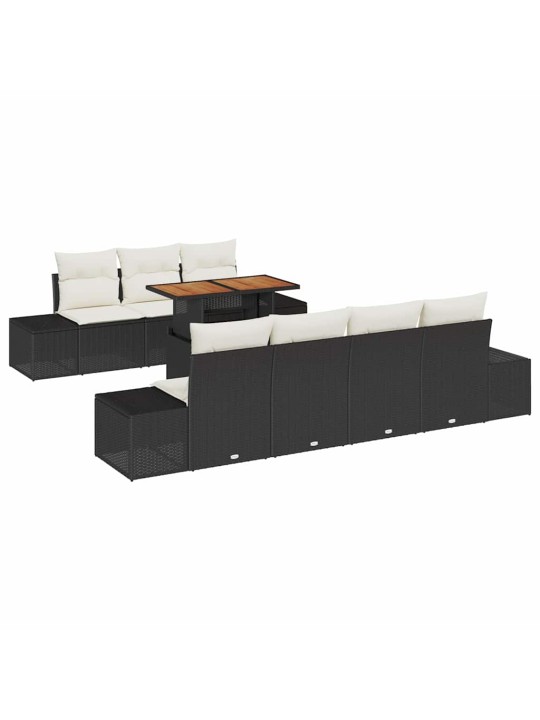 Aia söögilaudade komplekt 8 tk must ja kreem 100 x 55 x 73 cm