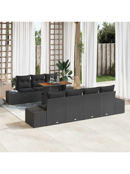 Aia söögilaudade komplekt 8 tk must ja pruun 100 x 55 x 73 cm