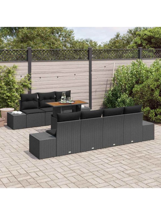 Aia söögilaudade komplekt 8 tk must ja pruun 100 x 55 x 73 cm