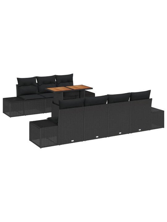 Aia söögilaudade komplekt 8 tk must ja pruun 100 x 55 x 73 cm