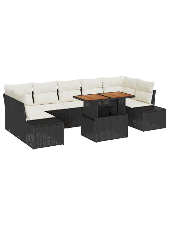 Aia söögilaudade komplekt 8 tk must ja kreem 100 x 55 x 73 cm