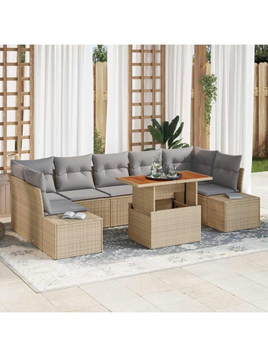 Aia söögilaudade komplekt 8 tk beež ja hall 100 x 55 x 73 cm