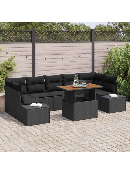 Aia söögilaudade komplekt 8 tk must ja pruun 100 x 55 x 73 cm