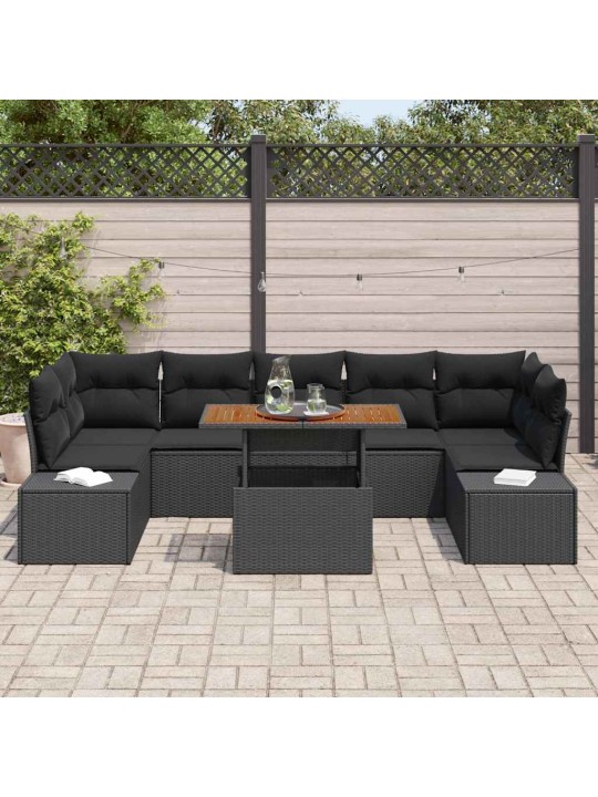 Aia söögilaudade komplekt 8 tk must ja pruun 100 x 55 x 73 cm