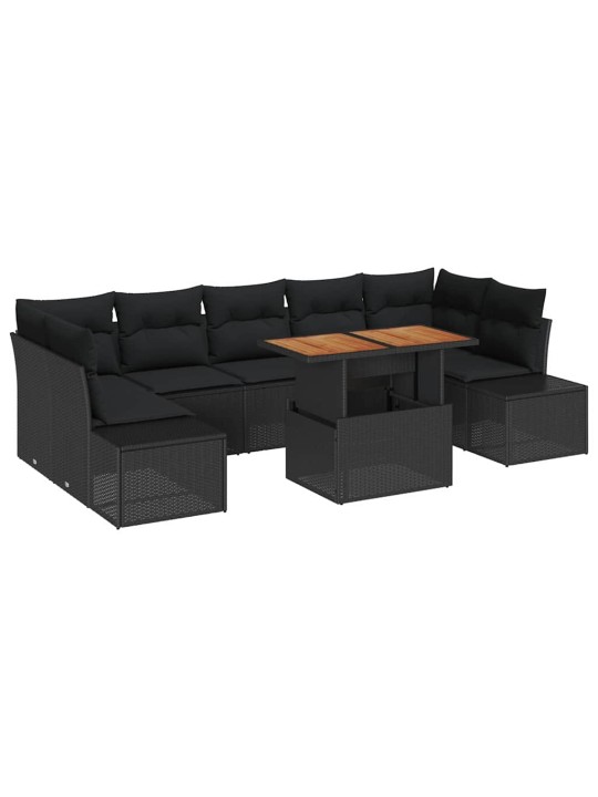 Aia söögilaudade komplekt 8 tk must ja pruun 100 x 55 x 73 cm