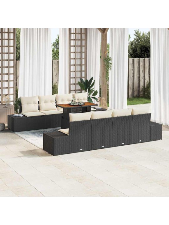Aia söögilaudade komplekt 9 tk must ja kreem 100 x 55 x 73 cm