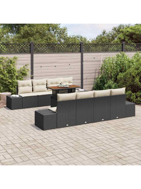 Aia söögilaudade komplekt 9 tk must ja kreem 100 x 55 x 73 cm