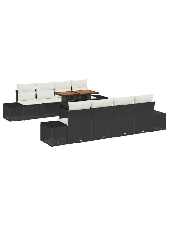 Aia söögilaudade komplekt 9 tk must ja kreem 100 x 55 x 73 cm