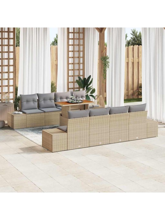 Aia söögilaudade komplekt 9 tk beež ja hall 100 x 55 x 73 cm