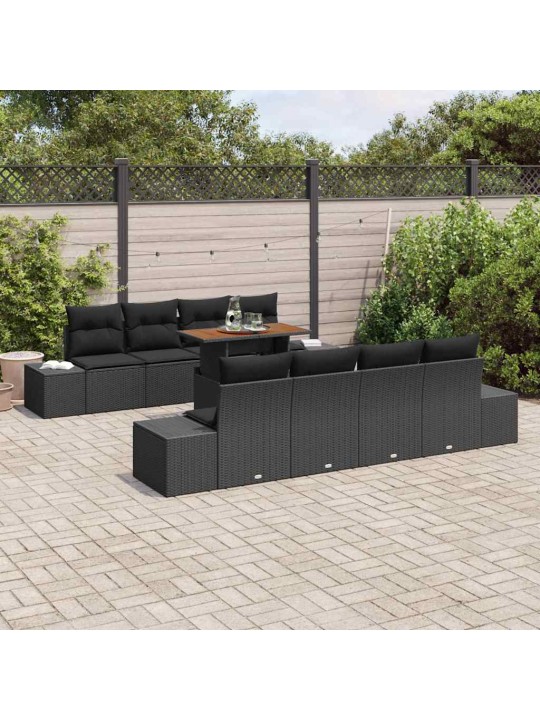 Aia söögilaudade komplekt 9 tk must ja pruun 100 x 55 x 73 cm