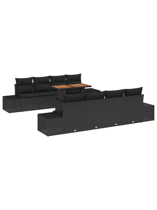 Aia söögilaudade komplekt 9 tk must ja pruun 100 x 55 x 73 cm