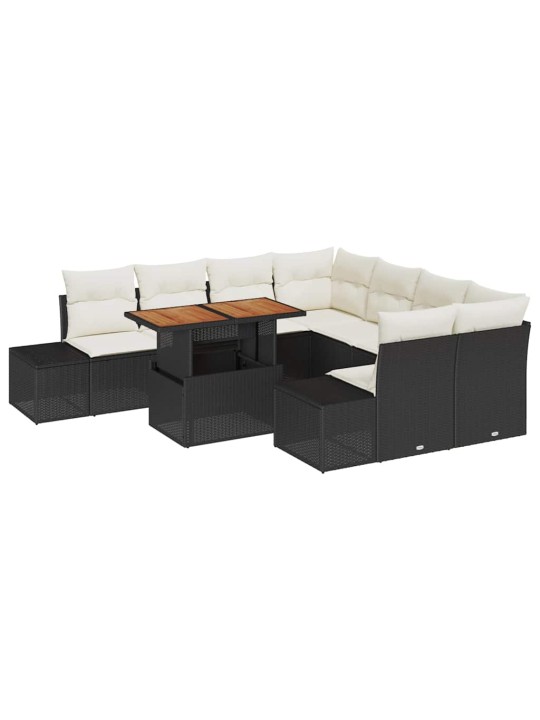 Aia söögilaudade komplekt 9 tk must ja kreem 100 x 55 x 73 cm