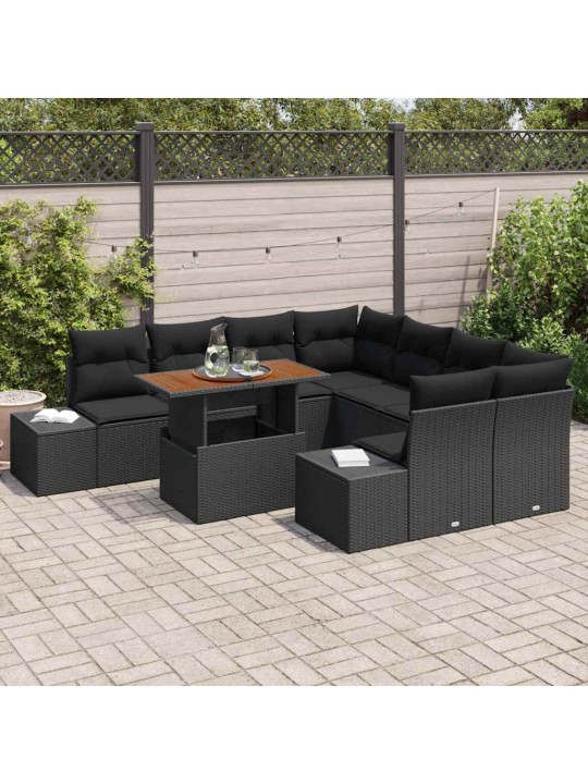 Aia söögilaudade komplekt 9 tk must ja pruun 100 x 55 x 73 cm