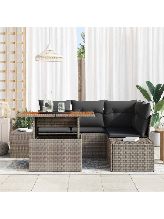 Aia diivanikomplekt 5 tk hall ja pruun 100 x 55 x 73 cm