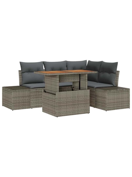 Aia diivanikomplekt 5 tk hall ja pruun 100 x 55 x 73 cm