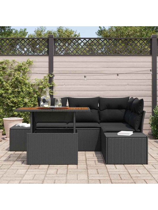 Aia diivanikomplekt 5 tk must ja pruun 100 x 55 x 73 cm