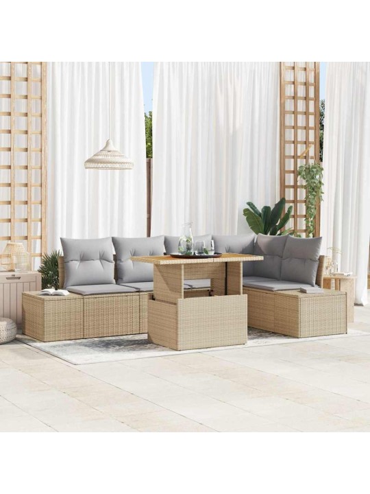 Aia söögilaudade komplekt 6 tk beež ja hall 100 x 55 x 73 cm