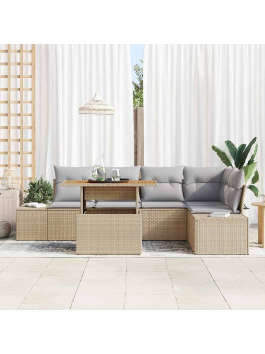 Aia söögilaudade komplekt 6 tk beež ja hall 100 x 55 x 73 cm