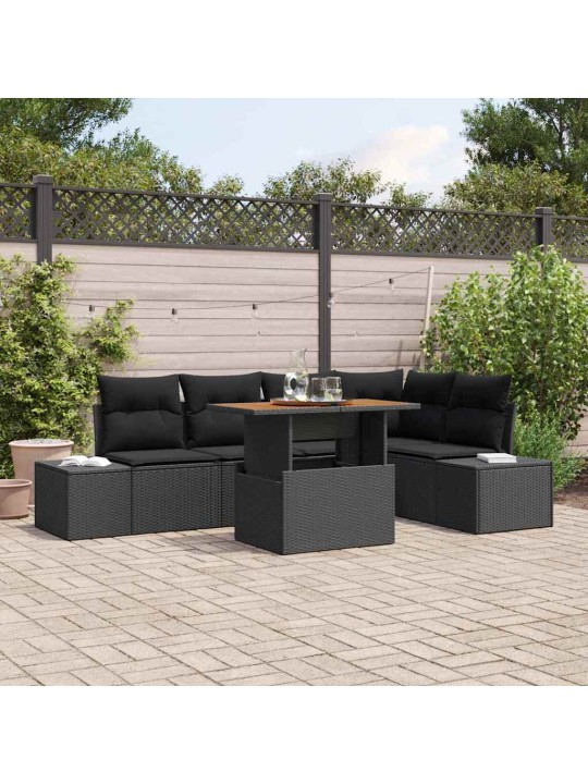 Aia söögilaudade komplekt 6 tk must ja pruun 100 x 55 x 73 cm