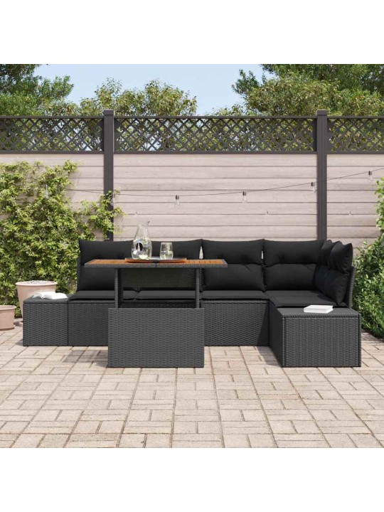 Aia söögilaudade komplekt 6 tk must ja pruun 100 x 55 x 73 cm