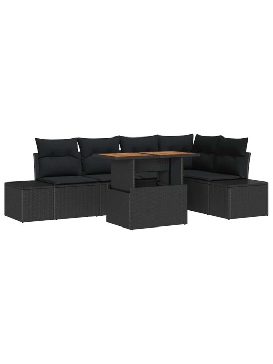 Aia söögilaudade komplekt 6 tk must ja pruun 100 x 55 x 73 cm