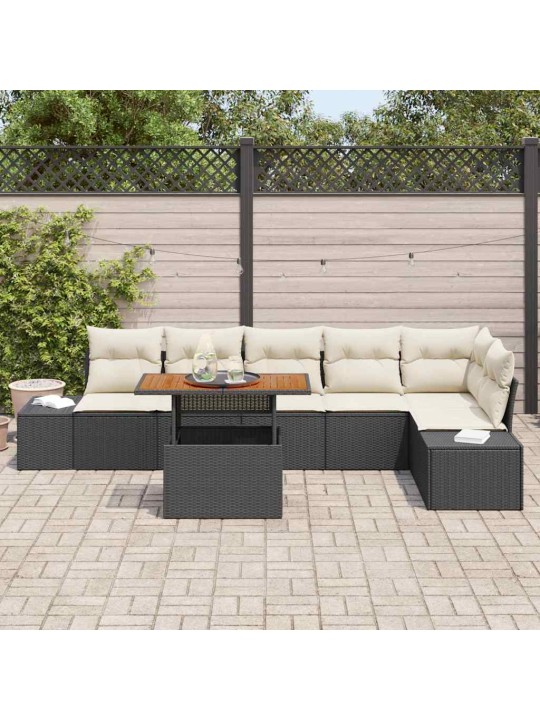 Aia söögilaudade komplekt 7 tk must ja kreem 100 x 55 x 73 cm