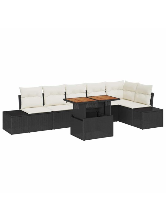 Aia söögilaudade komplekt 7 tk must ja kreem 100 x 55 x 73 cm