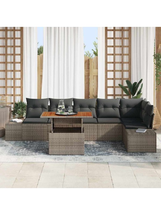 Aia söögilaudade komplekt 7 tk hall ja pruun 100 x 55 x 73 cm