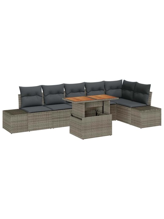 Aia söögilaudade komplekt 7 tk hall ja pruun 100 x 55 x 73 cm