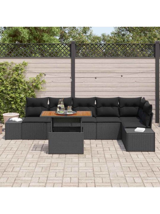 Aia söögilaudade komplekt 7 tk must ja pruun 100 x 55 x 73 cm