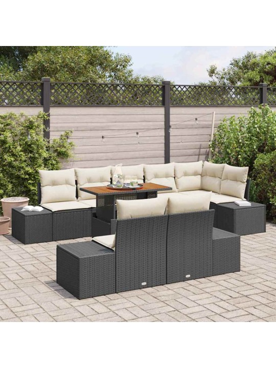 Aia söögilaudade komplekt 9 tk must ja kreem 100 x 55 x 73 cm