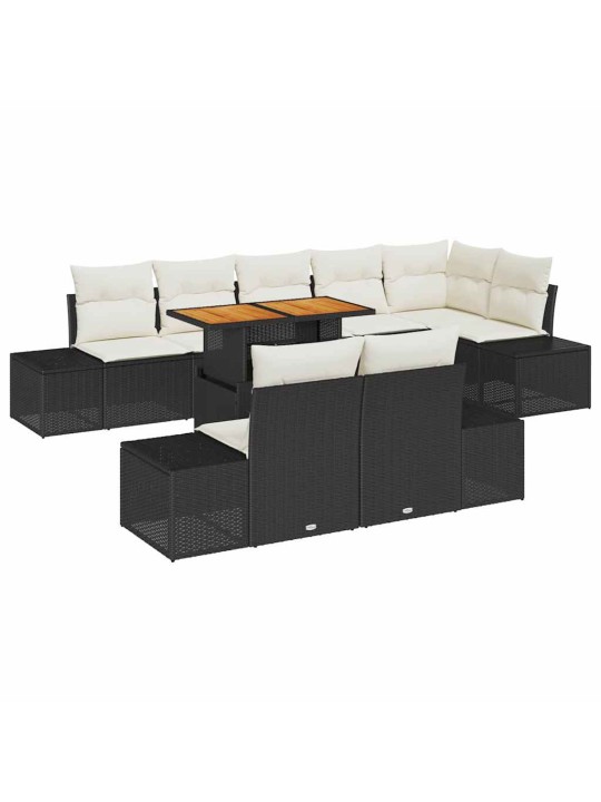 Aia söögilaudade komplekt 9 tk must ja kreem 100 x 55 x 73 cm