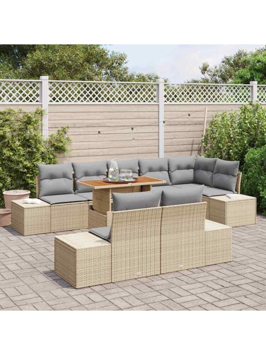 Aia söögilaudade komplekt 9 tk beež ja hall 100 x 55 x 73 cm