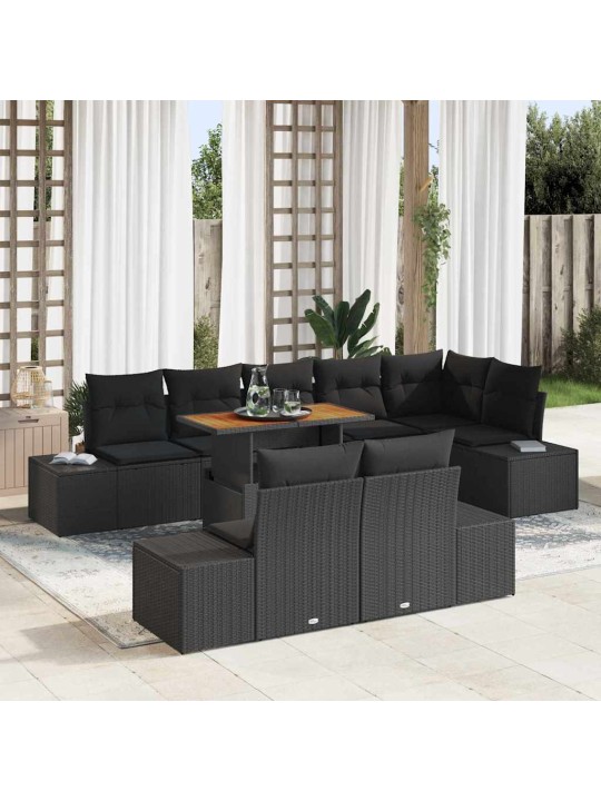 Aia söögilaudade komplekt 9 tk must ja pruun 100 x 55 x 73 cm