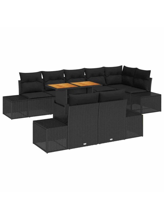 Aia söögilaudade komplekt 9 tk must ja pruun 100 x 55 x 73 cm