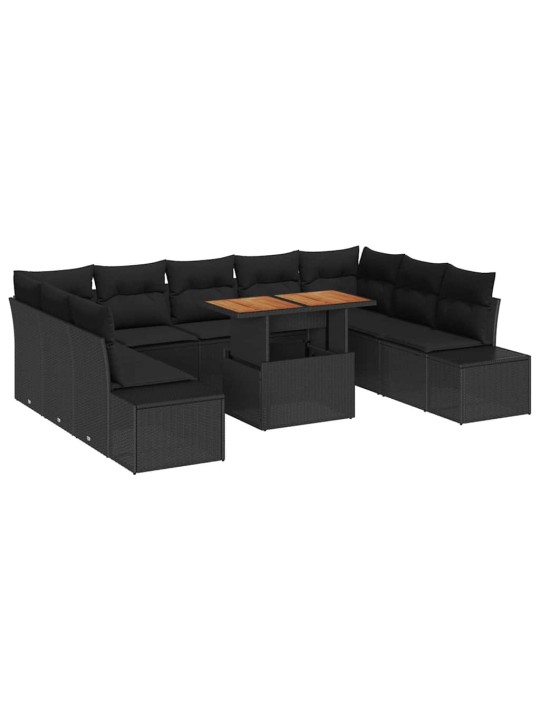 Aia söögilaudade komplekt 10 tk must ja pruun 100 x 55 x 73 cm