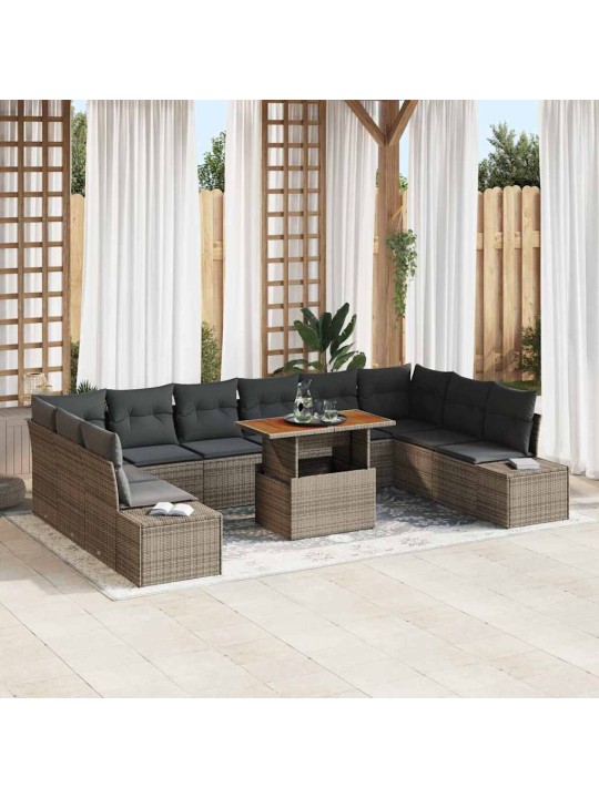 Aia diivanikomplekt 11 tk hall ja pruun 100 x 55 x 73 cm