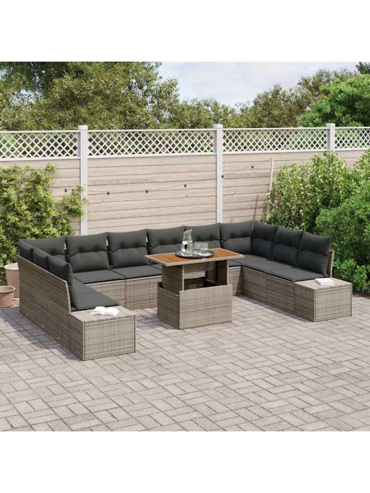 Aia diivanikomplekt 11 tk hall ja pruun 100 x 55 x 73 cm