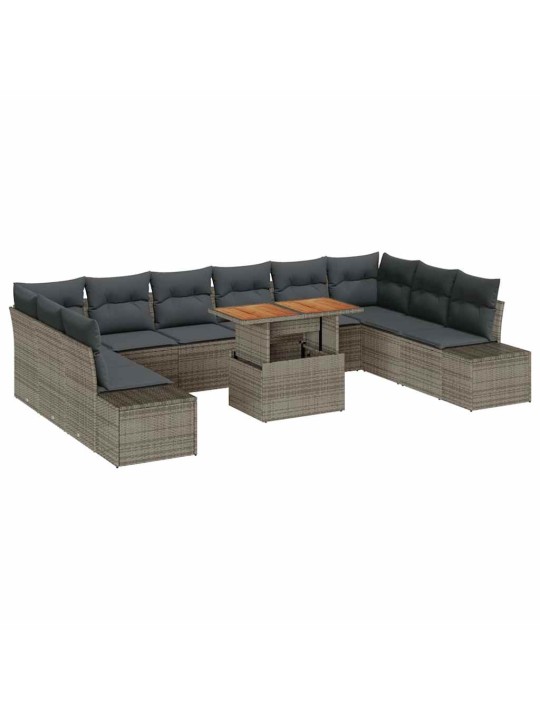 Aia diivanikomplekt 11 tk hall ja pruun 100 x 55 x 73 cm