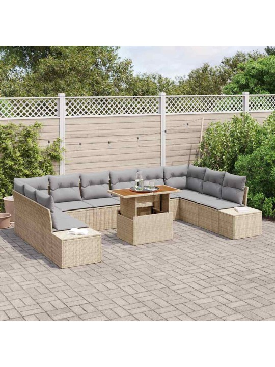 Aia diivanikomplekt 11 tk beež ja hall 100 x 55 x 73 cm