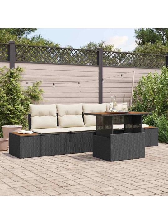 Aia söögilaudade komplekt 5 tk must ja beež 100 x 55 x 73 cm
