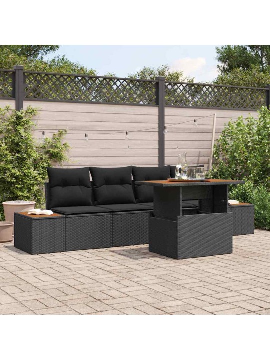 Aia söögilaudade komplekt 5 tk must ja pruun 100 x 55 x 73 cm