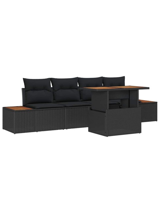 Aia söögilaudade komplekt 5 tk must ja pruun 100 x 55 x 73 cm