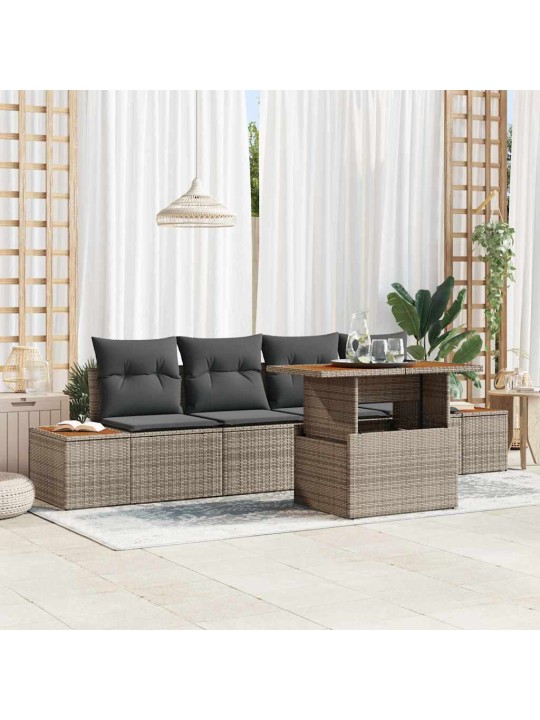 Aia söögilaudade komplekt 5 tk hall ja pruun 100 x 55 x 73 cm