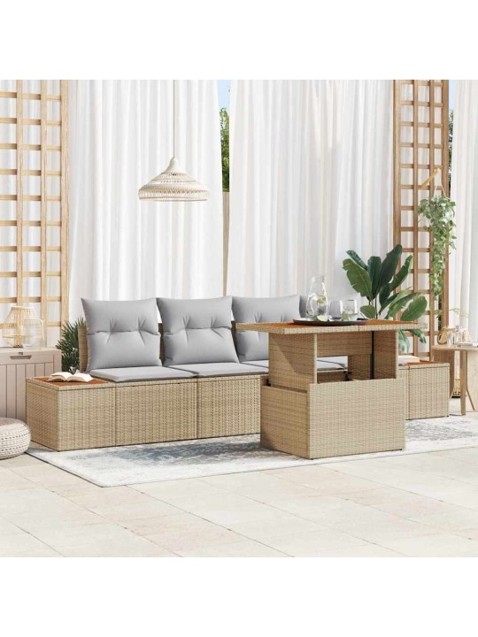 Aia söögilaudade komplekt 5 tk beež ja hall 100 x 55 x 73 cm