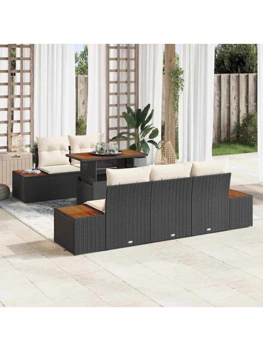 Aia söögilaudade komplekt 6 tk must ja beež 100 x 55 x 73 cm